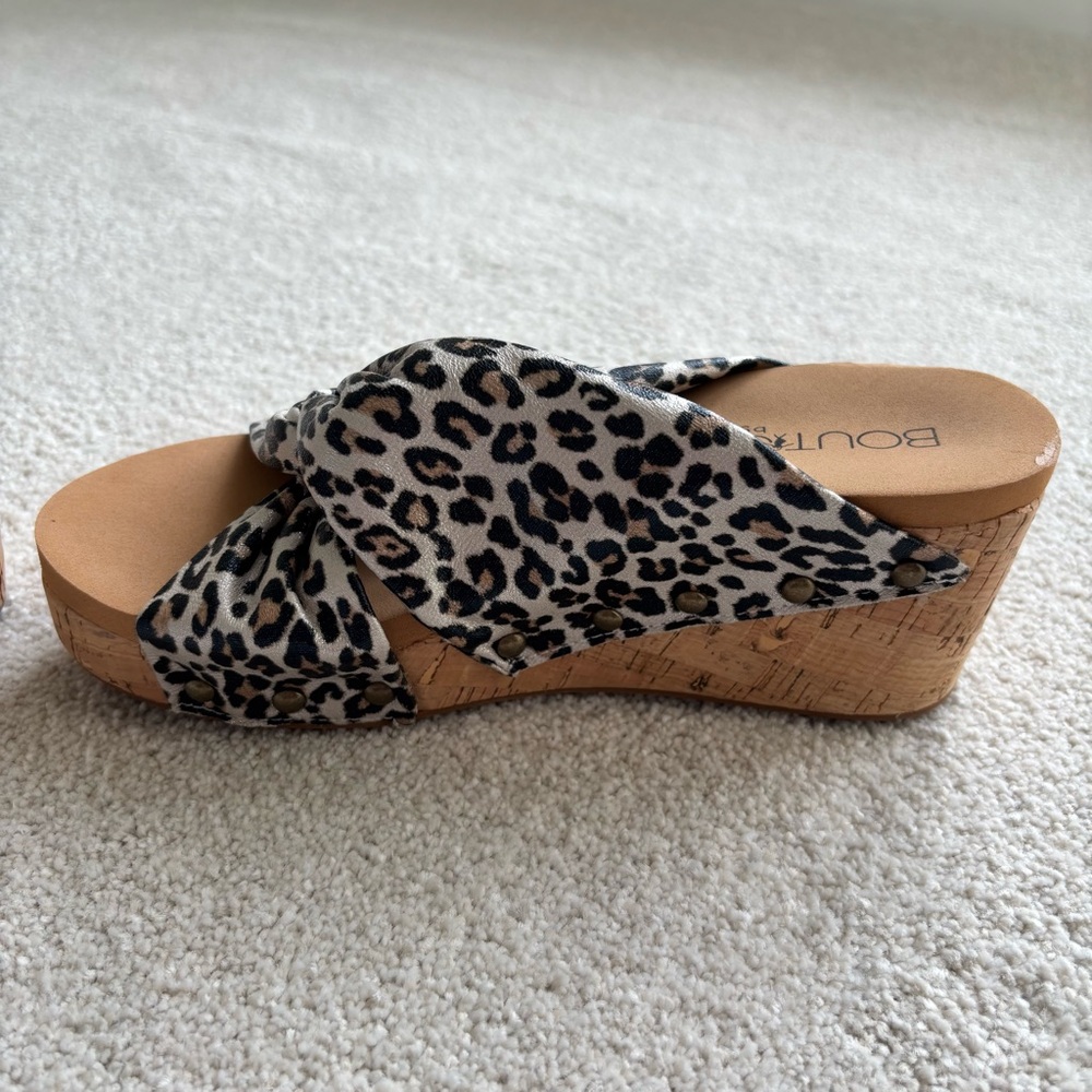 Corkys Leopard Print Wedges - Picture 2 of 5